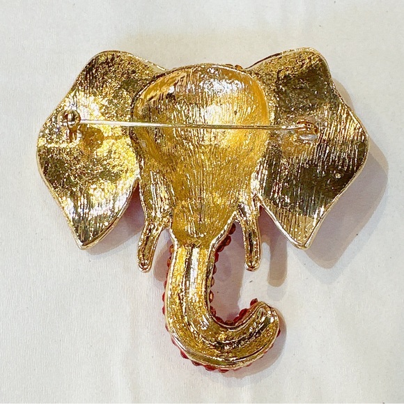 COPY - Red Elephant Head Brooch Pin - Picture 4 of 7